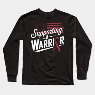 Head & Neck Cancer Support - Throat Cancer Ribbon Long Sleeve T-Shirt